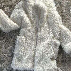 Cozy White Fuzzy Coat